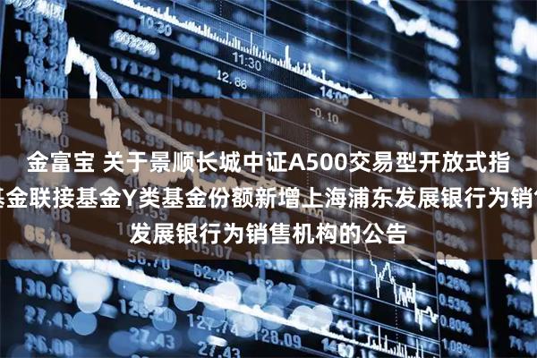 金富宝 关于景顺长城中证A500交易型开放式指数证券投资基金联接基金Y类基金份额新增上海浦东发展银行为销售机构的公告